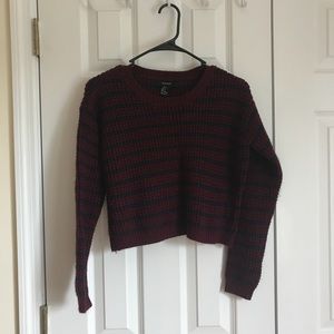 FOREVER 21 || Maroon Navy Striped Knit Sweater